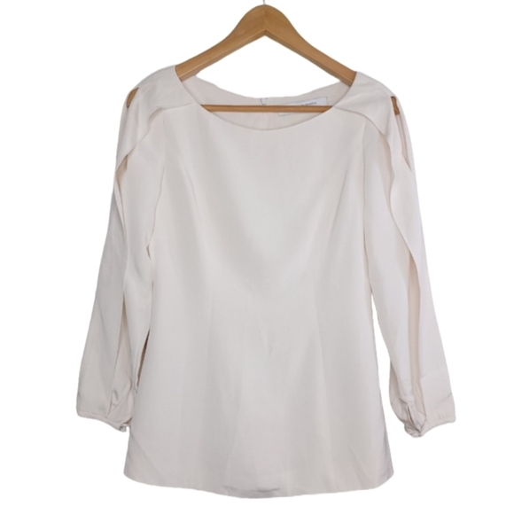 Kimora Lee Simmons Cold Shoulder Silk Blend Blouse - Picture 1 of 15